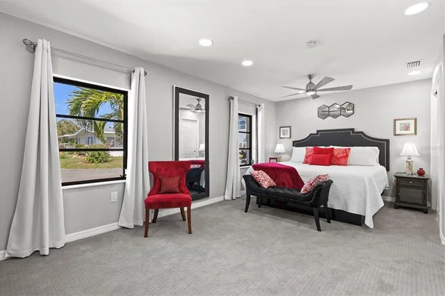 an aerial view of houses with outdoor space