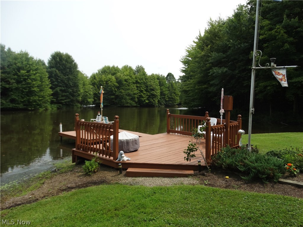 5534 Gibbs Road Andover, OH 44003 - Photo 10 of 32 view of lake and dock. nicely manicured and well taken care of dock