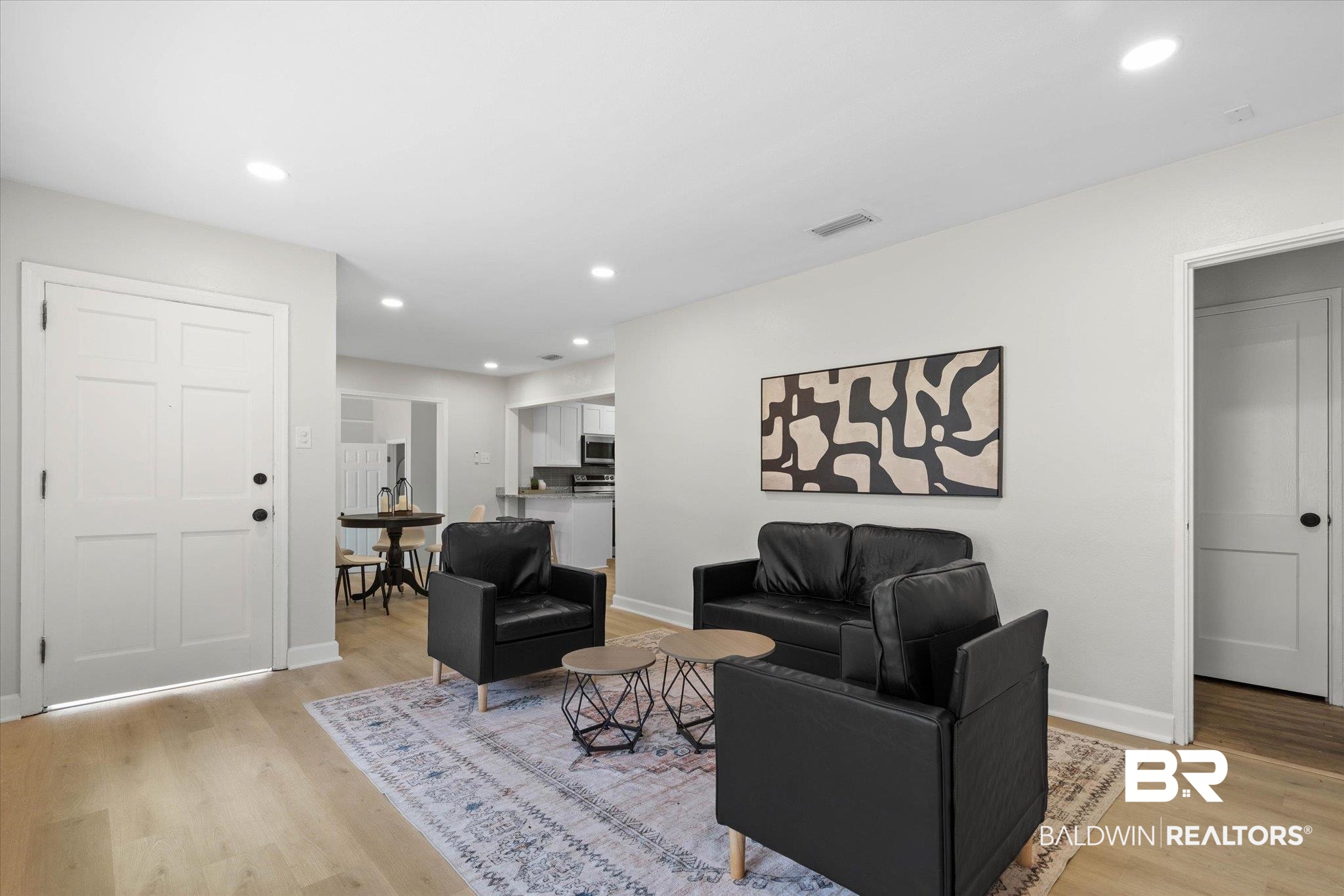 3512 Spring Hill Avenue Mobile, AL 36608 - Photo 3 of 20 Living area featuring light wood-style floors and recessed lighting