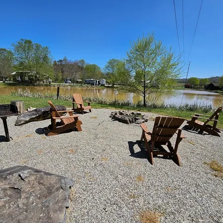 a lake view with a bench and lake view