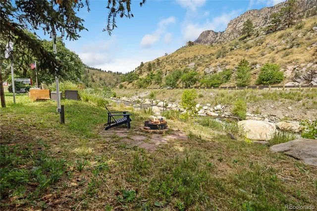 a view of a lake with an outdoor space