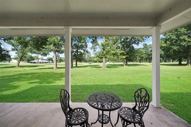 a view of outdoor space with seating