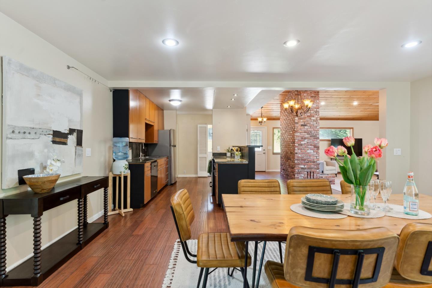 1850 Pine Flat Road Santa Cruz, CA 95060 - Photo 13 of 62 a dining room with furniture and a wooden floor
