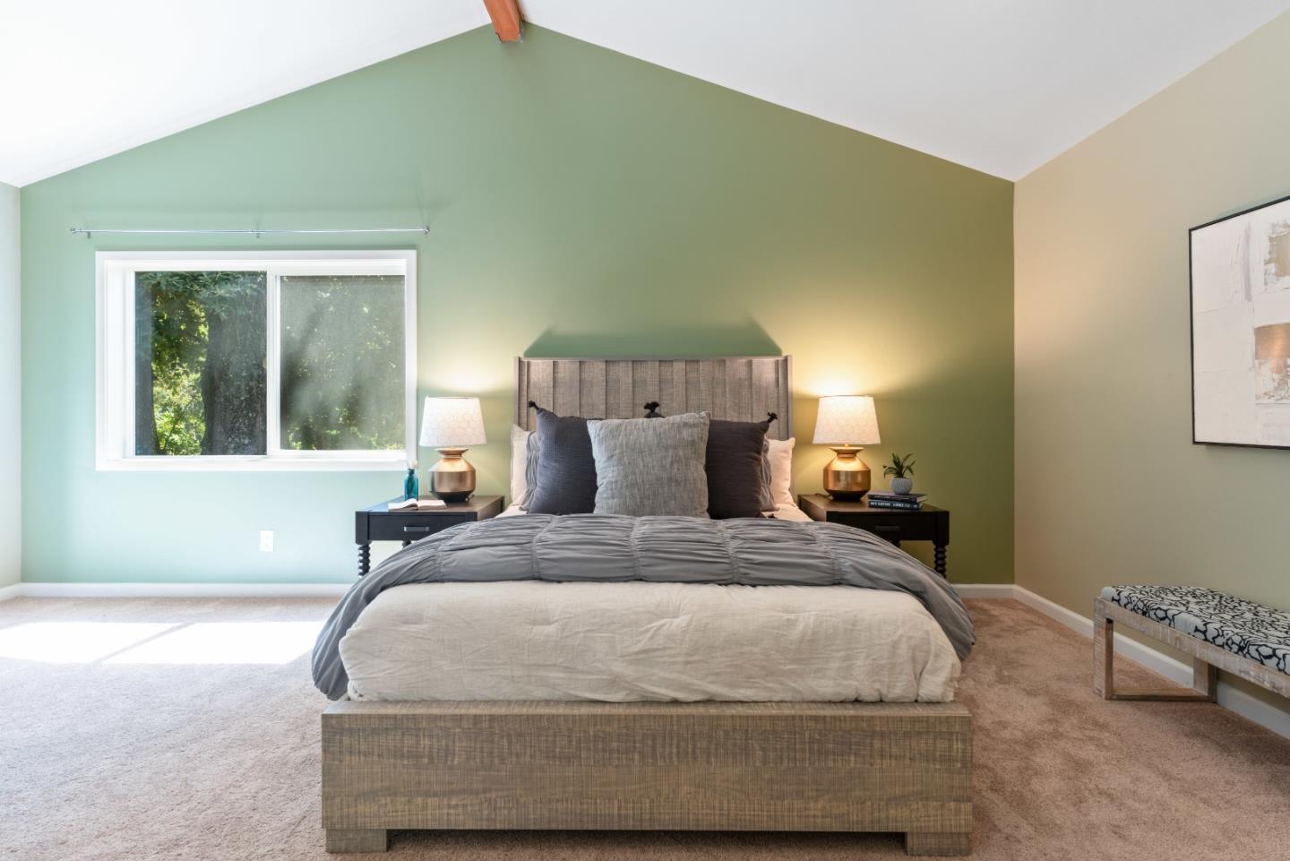 1850 Pine Flat Road Santa Cruz, CA 95060 - Photo 19 of 62 a bedroom with a bed and wooden floor