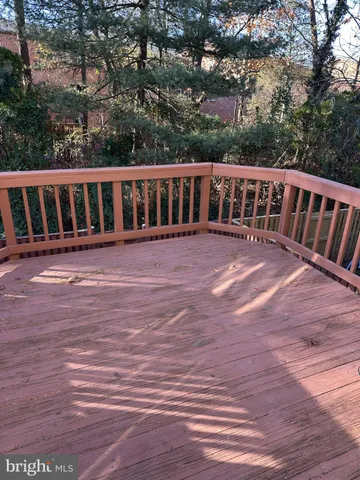 a view of a wooden deck