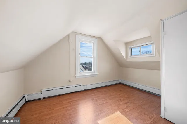 an empty room with a workbench