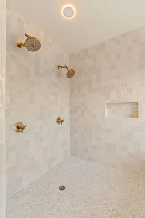 a bathroom with a shower
