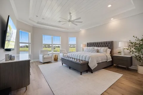 a bed room with a bed and a couch