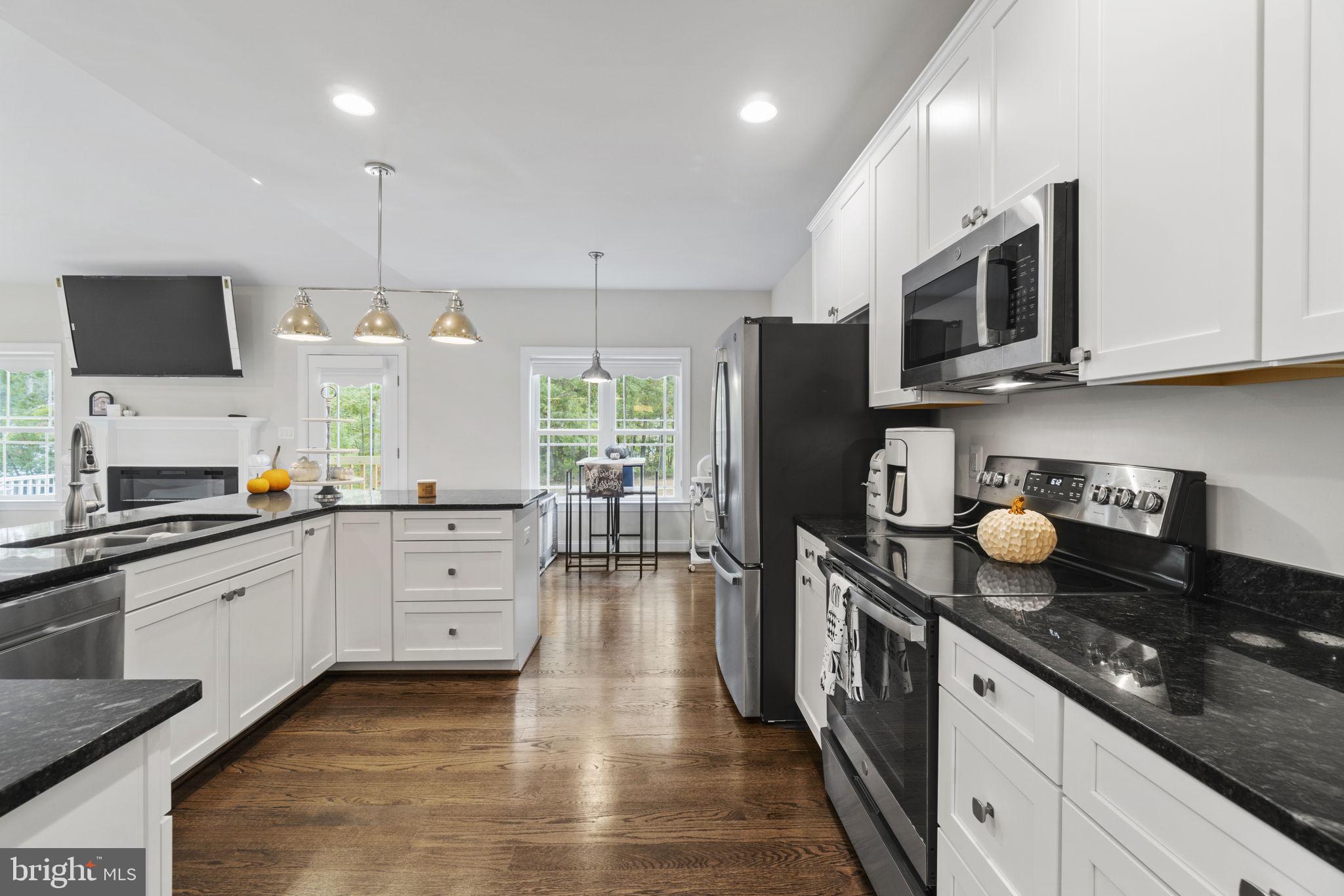 7946 Rogues Road Catlett, VA 20119 - Photo 10 of 50 a kitchen with stainless steel appliances granite countertop a stove a sink and a microwave