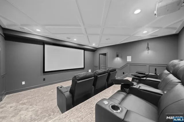 a projector room with furniture