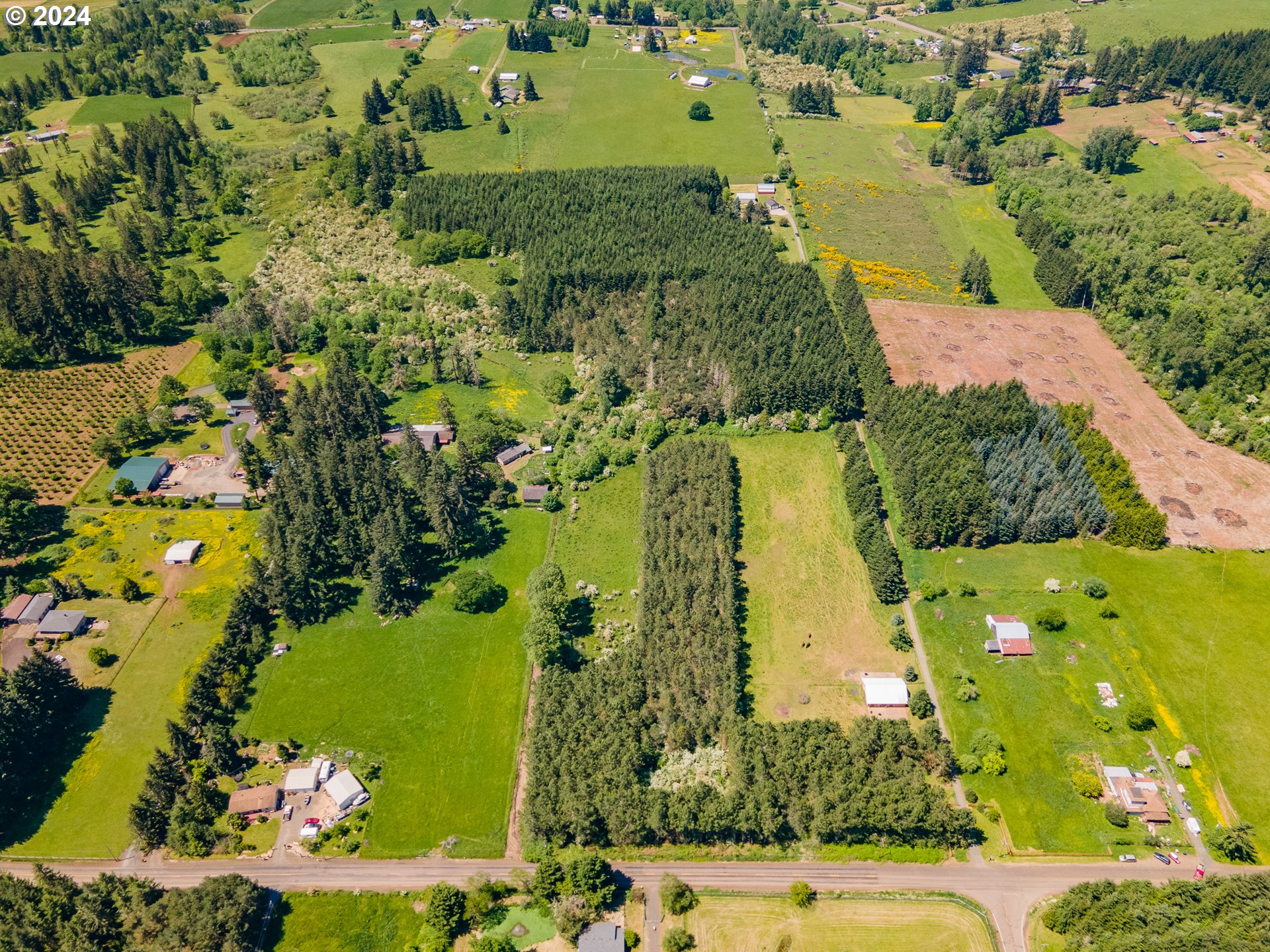 33964 Ford Mill Road Lebanon, OR 97355 - Photo 34 of 42 an aerial view of a residential houses with outdoor space and street view