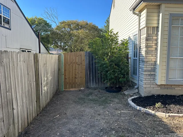 a view of a backyard
