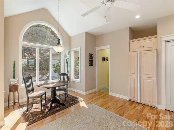 a view of a livingroom with furniture and front door