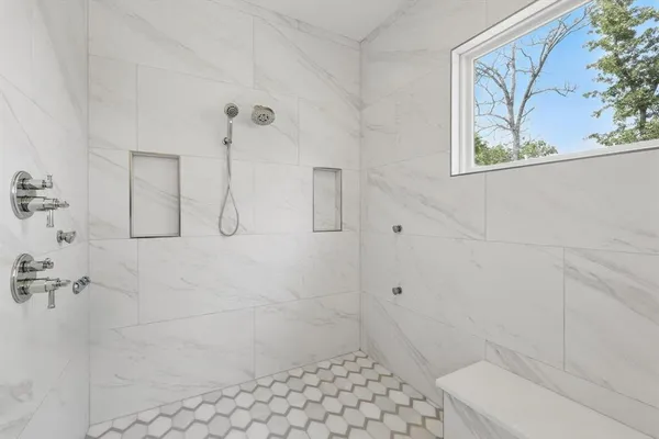 a bathroom with a shower