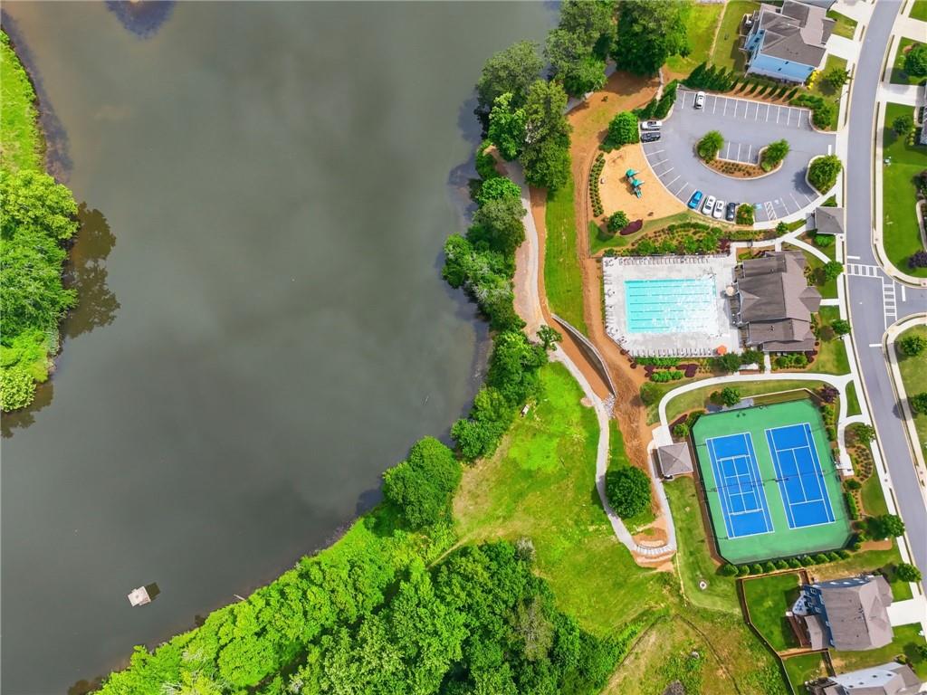 147 Fieldbrook Crossing Canton, GA 30115 - Photo 42 of 46 an aerial view of a house with a yard and garden space