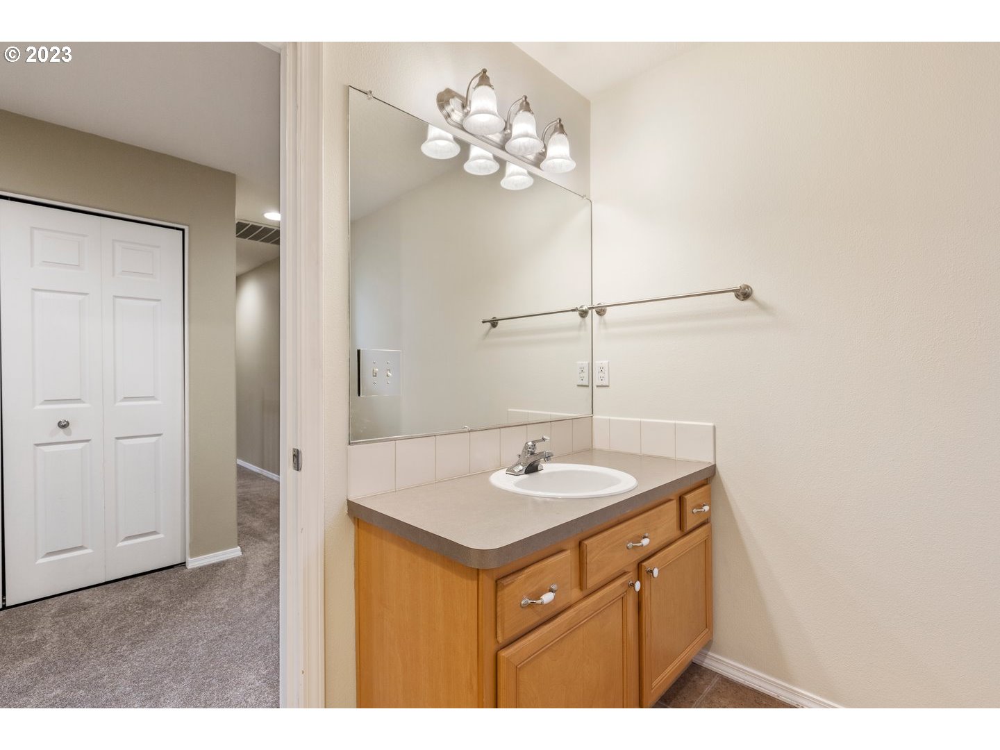 16519 Northeast 12th Avenue Ridgefield, WA 98642 - Photo 27 of 44 a bathroom with a sink vanity and a mirror