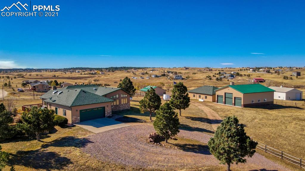 an aerial view of multiple house
