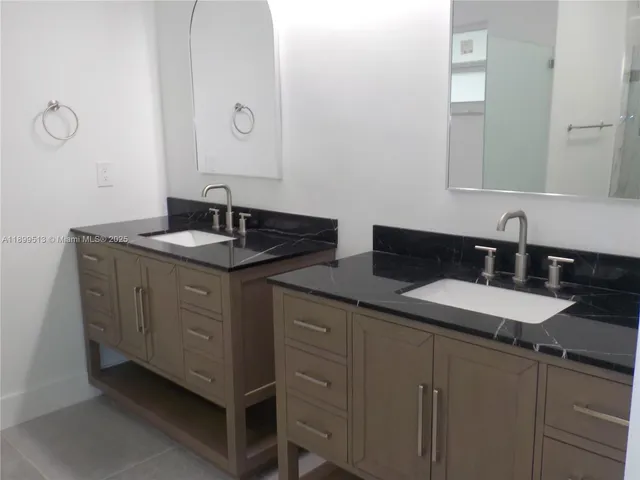 a view of a room with a door