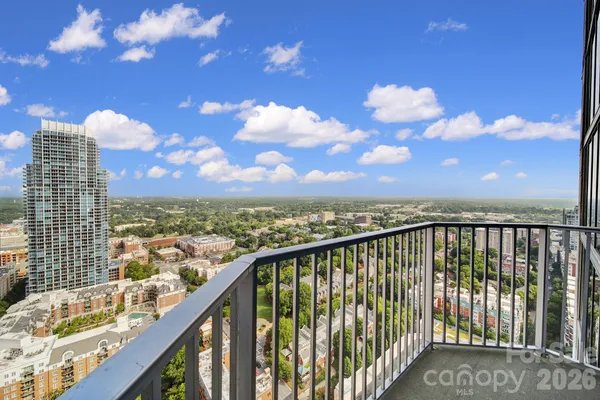 a view of city from balcony
