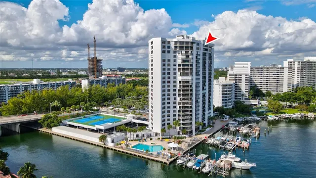 a view of a city with tall buildings