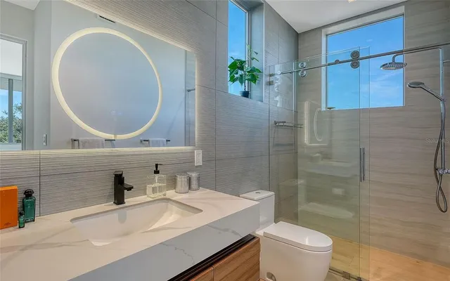 a view of a city with tall buildings