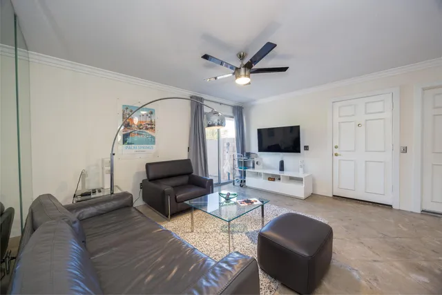 a dining room with furniture