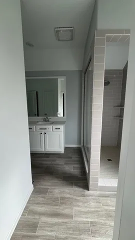 an empty room with a window