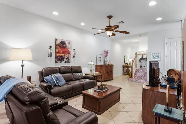 a living room with furniture