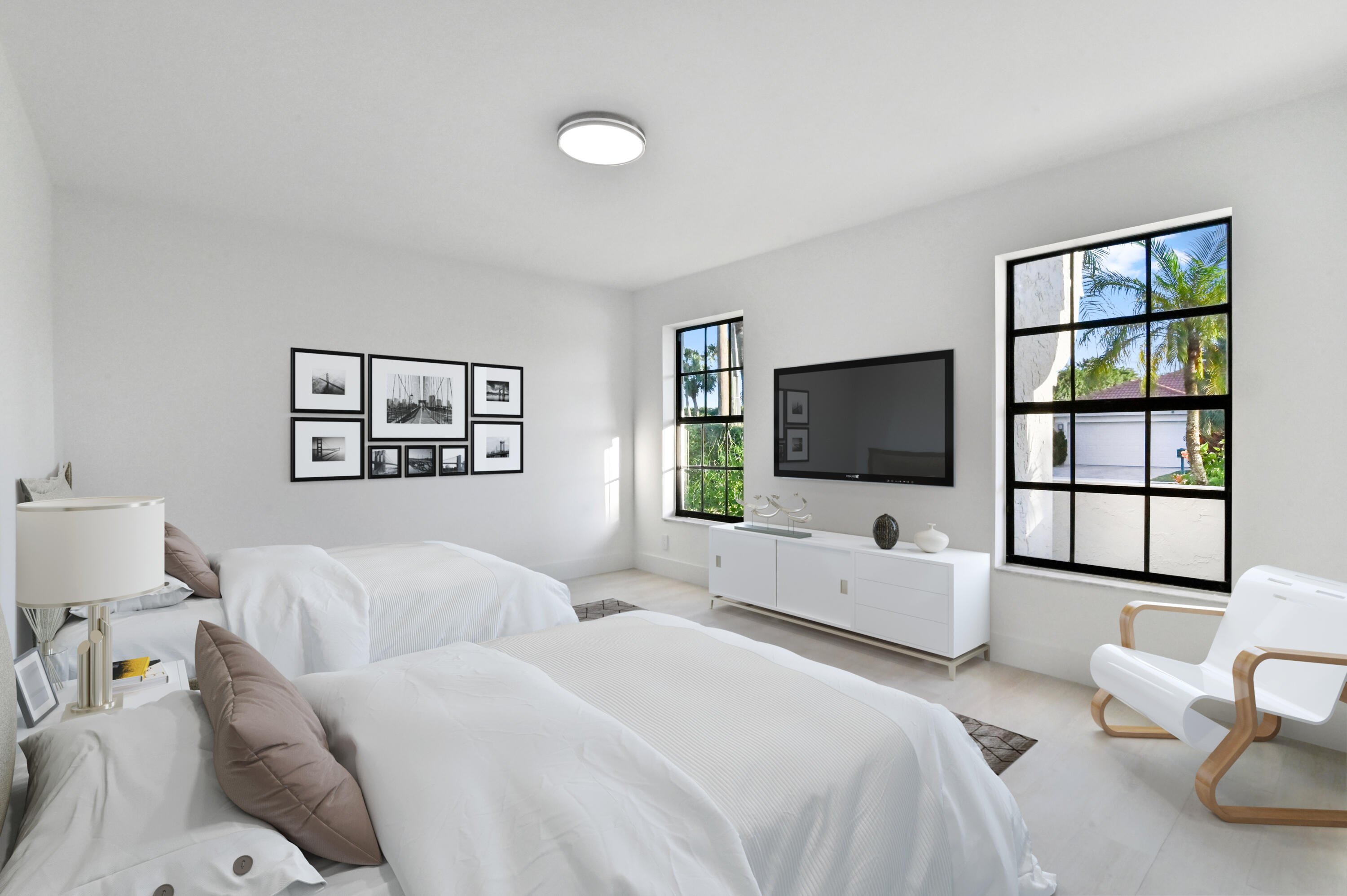 11294 Cloverleaf Circle Boca Raton, FL 33428 - Photo 18 of 81 a bedroom with two beds and a flat screen tv