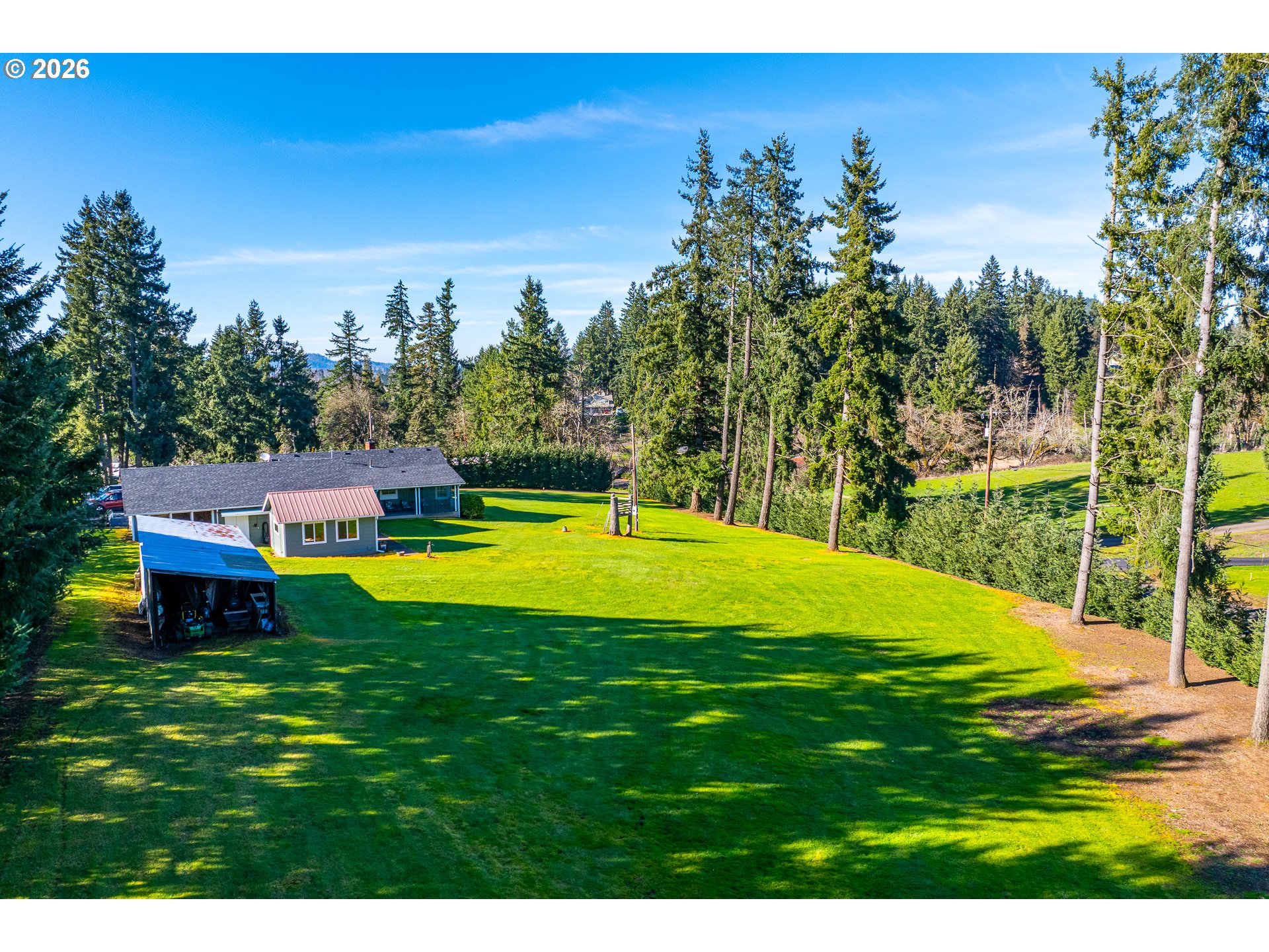 35478 Brabham Road Pleasant Hill, OR 97455 - Photo 45 of 48 a view of a big yard with swimming pool and large trees