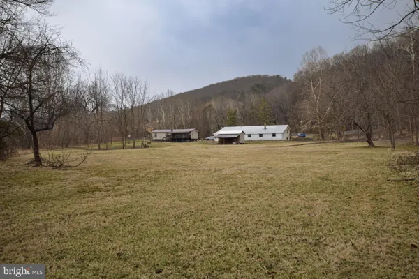 a backyard of a house with lots of green space