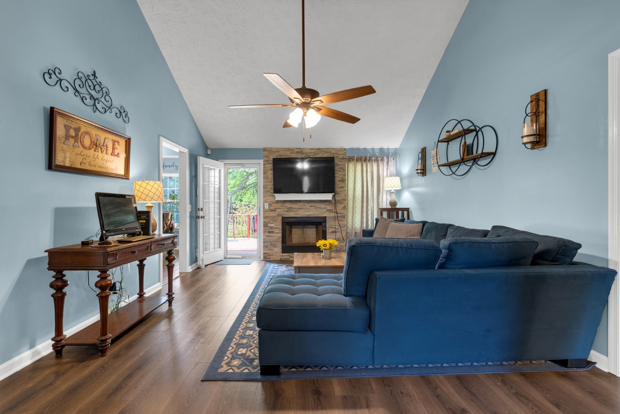 2220 Pleasant View Road Pleasant View, TN 37146 - Photo 5 of 34 a living room with furniture and a fireplace