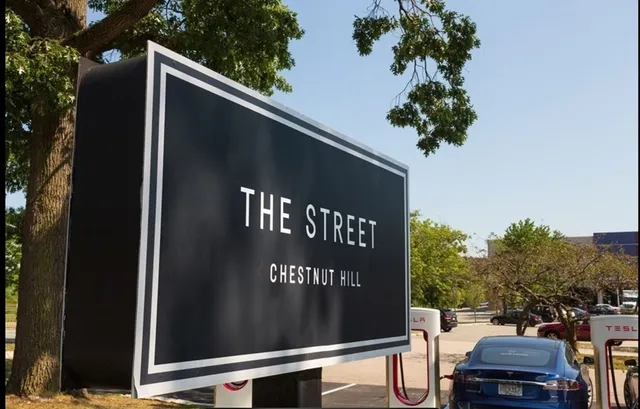 a sign on the side of a building