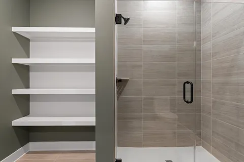 a bathroom with a shower