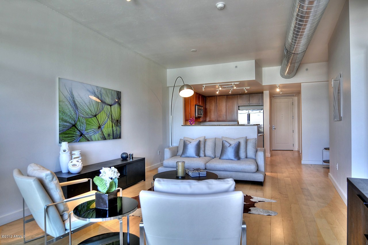 310 South 4th Street, Unit 702 Phoenix, AZ 85004 - Photo 7 of 23 Living Room-Kitchen View