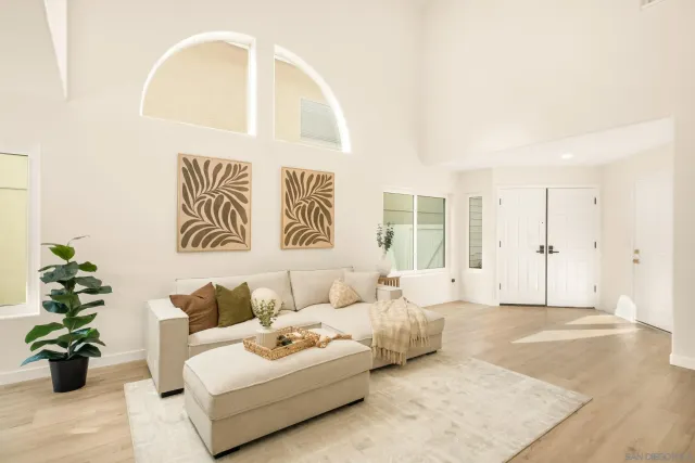 a living room with furniture