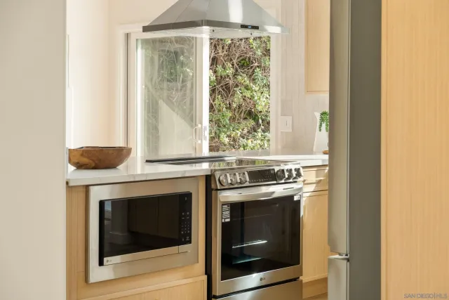 a stove top oven sitting inside of a kitchen