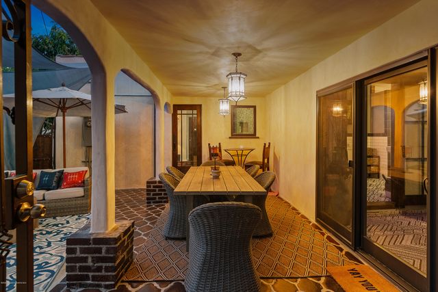 a outdoor living space with furniture and a couch