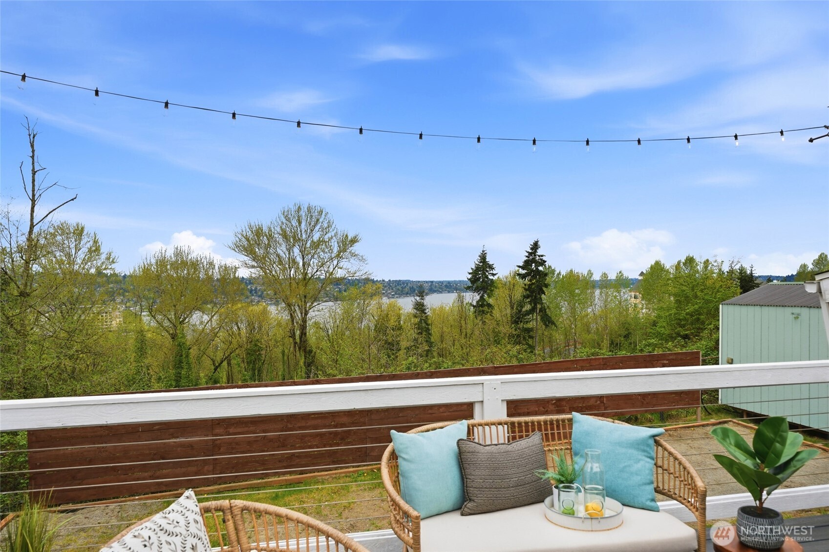 a view of swimming pool with seating area
