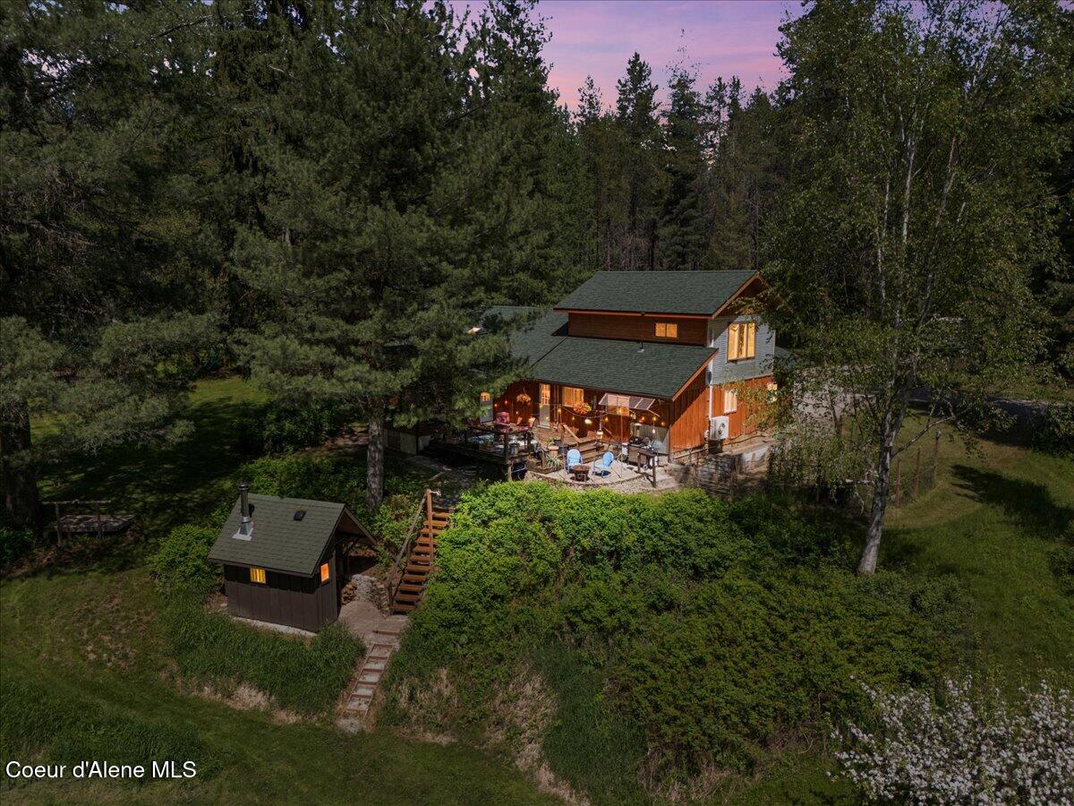 002-Aerial back of home twilight