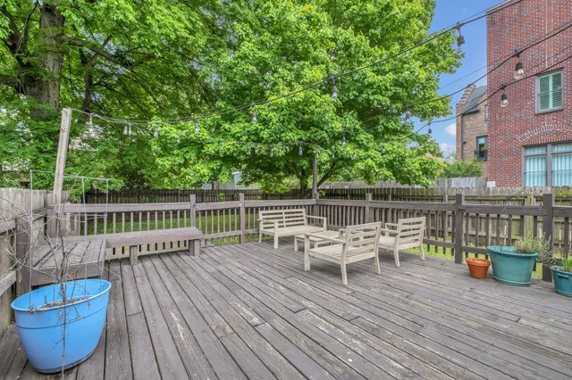 a view of a chair and tables