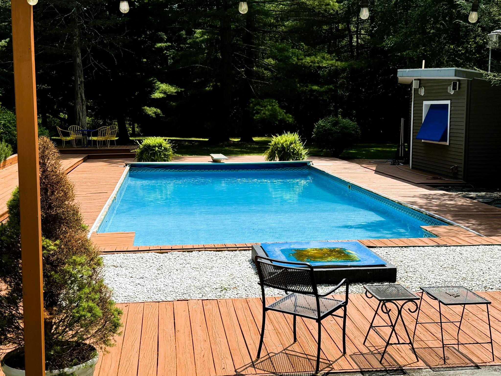 1202 Jackson Corners Road Red Hook, NY 12571 - Photo 35 of 50 a view of swimming pool with lounge chair and dinning table under an umbrella
