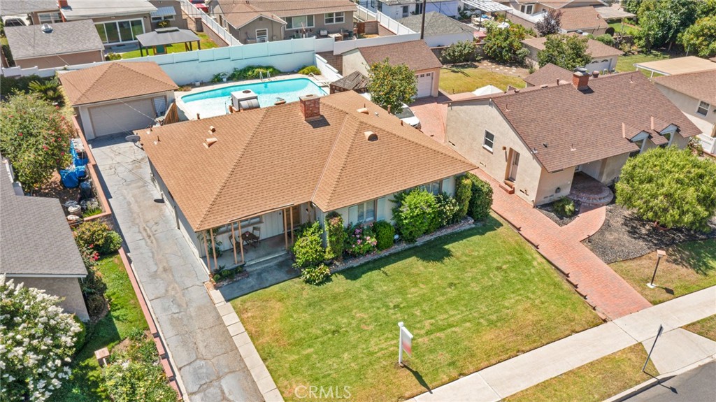 630 Uclan Drive Burbank, CA 91504 - Photo 35 of 41 an aerial view of a house with a yard basket ball court and outdoor seating