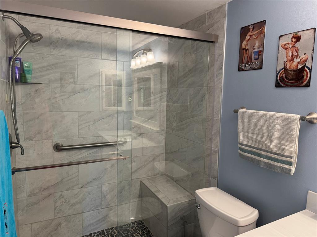 1775 Cupecoy Circle, Unit 4 Lutz, FL 33558 - Photo 15 of 33 a bathroom with a shower and toilet