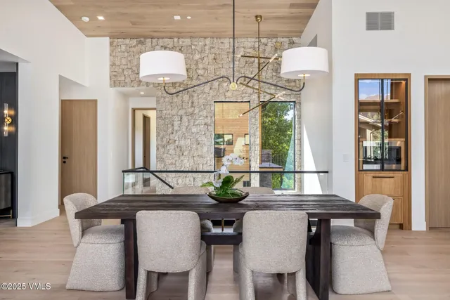 a living room with a potted plant and a sink
