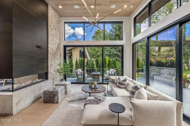 a outdoor dining space with furniture and outdoor view