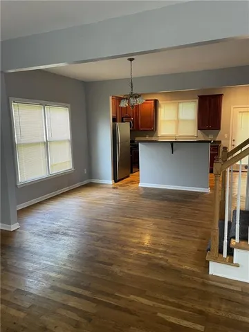 a view of a kitchen with a sink