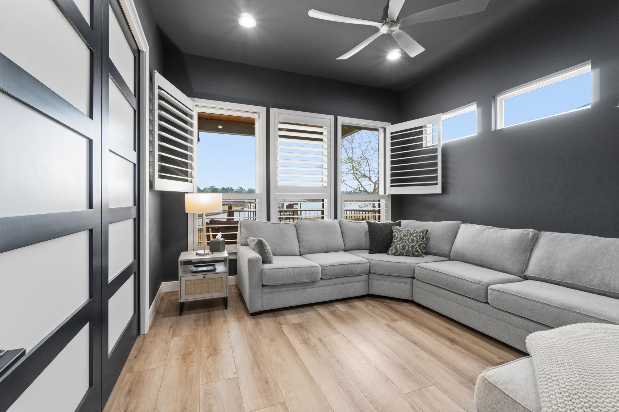 255 Peninsula Drive Livingston, TX 77351 - Photo 22 of 50 Versatile flex or bonus room that can be used as a 4 th bedroom, home office, media space or additional
lounge area. Double pocket doors open the space up to the family room.