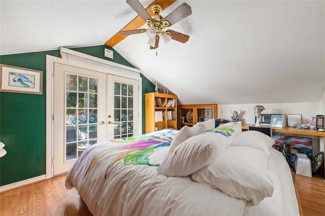 a view of a lake and mountain