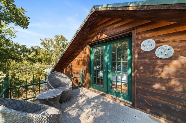 a outdoor view with a seating space